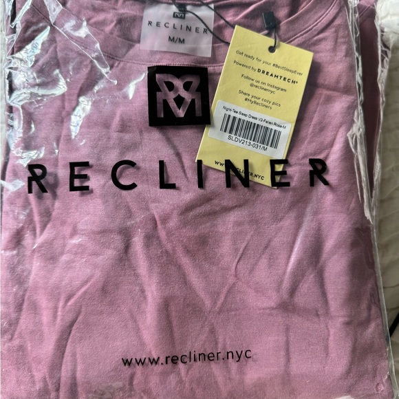 RECLINER Night Tee Sleep Dress V2 Fallen Rose M, L, XL Short Sleeve Midi - Picture 5 of 8